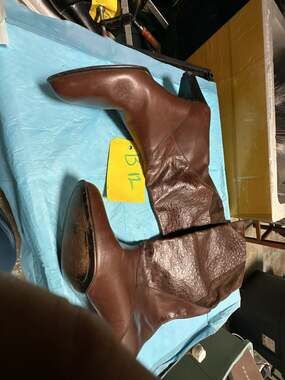 Vintage Leather and Suede Knee-High Boots Brown Size 38